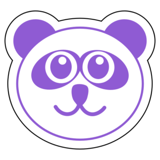 Smiling Panda Sticker (Lavender)